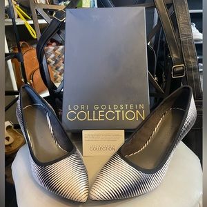 💜 NWB 9M Lori Goldstein Zebra Leather Heels